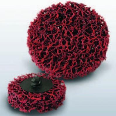 CGW Abrasives EZ Strip Wheels, Non-Woven, Roll On, 3 in, 10,500 rpm, Silicon Carbide, Red, 59062