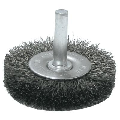Weiler® Crimped Wire Radial Wheel Brush, 3 in D x 1/2 in W, .014 Steel Wire, 20,000 rpm, 17966