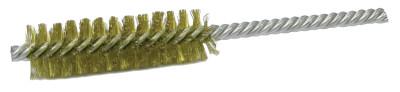 Weiler® Double-Spiral Double-Stem Power Tube Brush, 1 in, .006 Brass, 2-1/2 in B.L. (DS-1), 21218