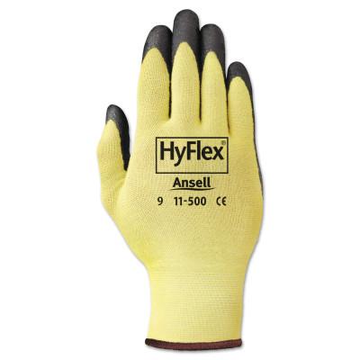 Ansell HyFlex® Cut-Resistant Gloves, Size 6, Yellow/Black, 11-500-6