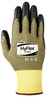 Ansell HyFlex Light Cut Protection Gloves, Size 11, Black, 11-510-11