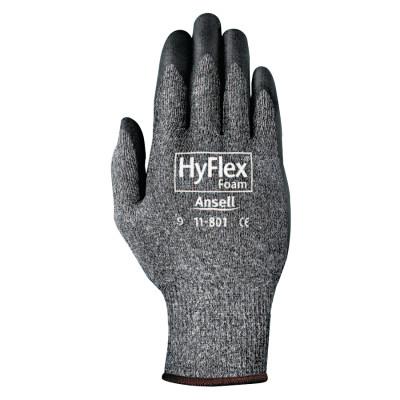 Ansell HyFlex® Foam Gray™ Gloves, 10, Black/Gray, Nitrile Foam Palm Coated, 11-801-10