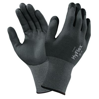 Ansell HyFlex Multi-Purpose Gloves, 7, Black, 113037