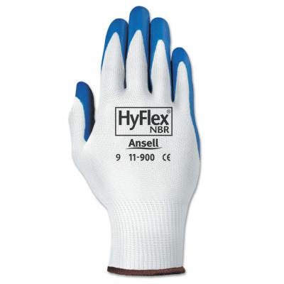 Ansell HyFlex NBR Gloves, 7, Blue/White, 11-900-7