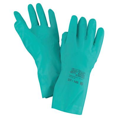 Ansell Solvex Nitrile Gloves, Gauntlet Cuff, Unlined, 11 mil, Size 10, Green, 105545