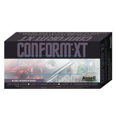 Ansell Conform XT Disposable Gloves, Powder Free, Natural Rubber Latex, 5 mil, Large, 813476