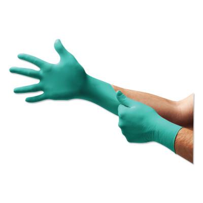 Ansell Touch N Tuff Disposable Gloves, Powder Free, Nitrile, 4 mil, 8.5 - 9, Green, 105079