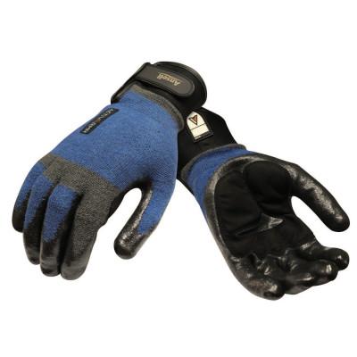 Ansell ActivARMR Heavy Laborer Gloves, Medium, Black/Blue, 97-003-9
