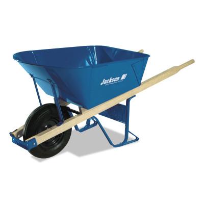 The AMES Companies, Inc. Jackson Steel Contractors Wheelbarrows, 5.75 cu ft, Flat-Free Smooth, B.B., Blue, M11FFBB