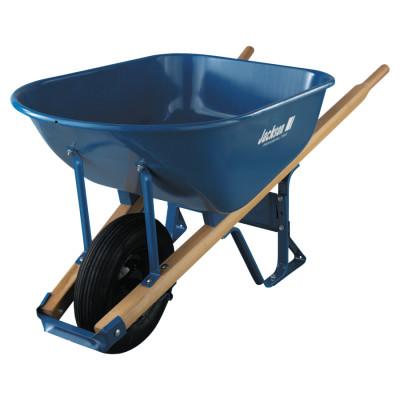 The AMES Companies, Inc. Steel Contractors Wheelbarrow, 6 cu ft, 1 Pneumatic 2-Ply, B.B., Blue, M6T22BB