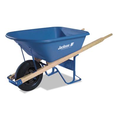 The AMES Companies, Inc. Jackson Poly Contractors Wheelbarrows, 5.75 cu ft, Flat-Free Smooth, B.B., Blue, MP575FFBB