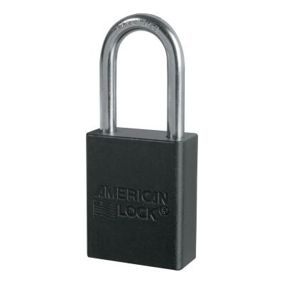 Master Lock® Solid Aluminum Padlock, 1/4 in Diam., 1-1/2 in L X 3/4 in W, Black, A1106BLK