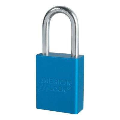 Master Lock® Solid Aluminum Padlock, 1/4 in Diam., 1-1/2 in L X 3/4 in W, Blue, A1106BLU
