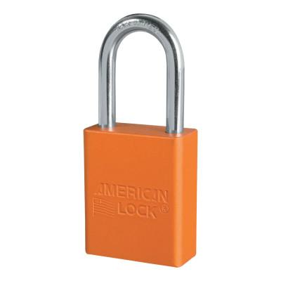 Master Lock® Solid Aluminum Padlock, 1/4 in Diameter, 1-1/2 in L  x  3/4 in W, Orange, A1106ORJ