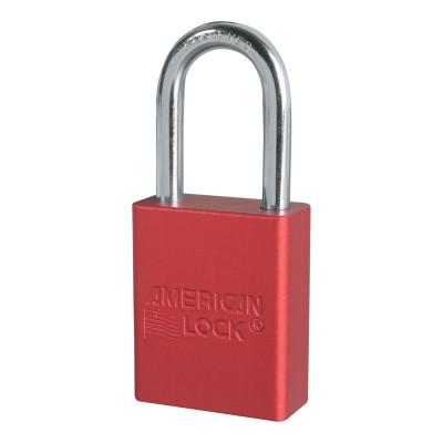 Master Lock® Solid Aluminum Padlock, 1/4 in Diam., 1-1/2 in L X 3/4 in W, Red, A1106RED