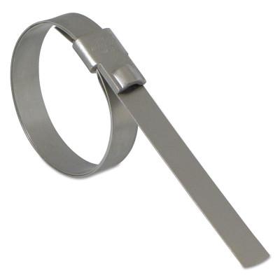 Band-It?? Ultra-Lok Preformed Clamps, 2 in Dia, 3/4 in Wide, Stainless Steel 201, UL2279