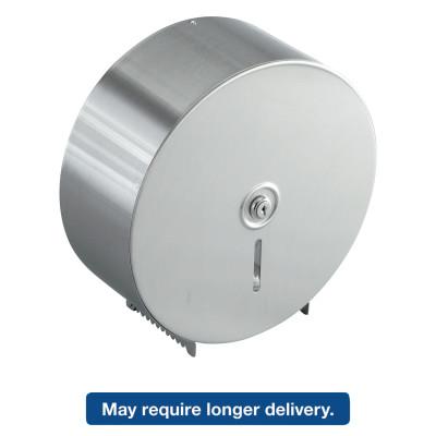 BOBRICK WASHROOM Jumbo Toilet Tissue Dispenser, Stainless Steel, 10.625W x 10.625H x 4.5D, 2890