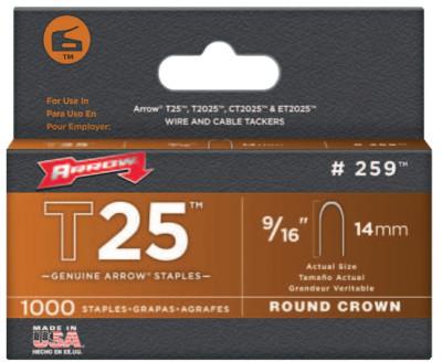 Arrow Fastener 25916 T25 STAPLES 9/16"1000/PK, 259