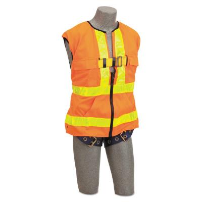 Capital Safety Delta Vest Hi-Vis Reflective Workvest Harness, Tongue Buckle, Orange, XXL, 70007410833