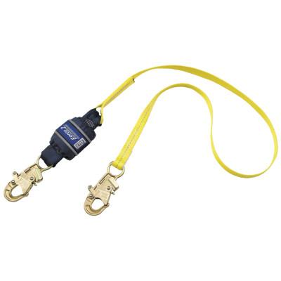 Capital Safety Force2 Shock Absorbing Lanyard, 6 ft, Snap Hooks, 310lb Cap, Navy Blue/Yellow, 70007434676