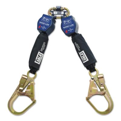 Capital Safety Nano-Lok Twin-Leg Quick Connect Self Retracting Web Lifelines For Hot Work Use, 70007445599
