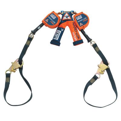 3M™ Nano-Lok Edge Qk Cnct Self-Rtrct Lifeline, 9 ft, 310 lb Cap, 2 Legs, Bl/Org/Gry, 3500228