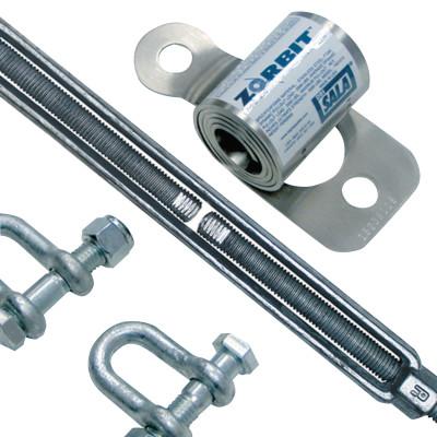 Capital Safety Zorbit Energy Absorber Kits, Up to 60 ft Lifeline, Shackles/Fasteners/Turnbuckle, 70007489316