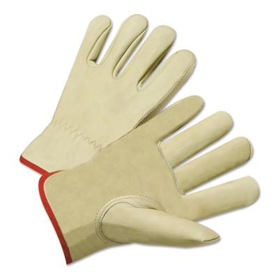 ORS Nasco Standard Grain Cowhide Leather Driver Gloves, Medium, Unlined, Tan, 4015M