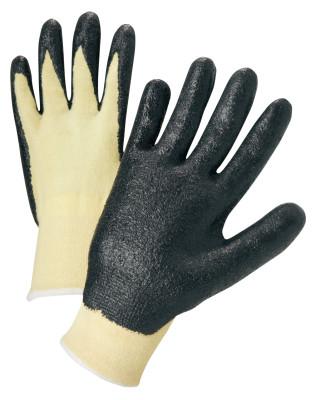 West Chester Nitrile Coated Kevlar Gloves, Large, Yellow/Black, 713KSNF/L