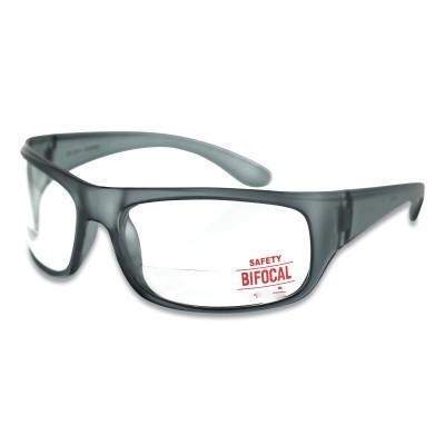 ORS Nasco Bifocal Safety Glasses, 2.5 Diopter, Clear Polycarbonate Lens/Tint, Black Frame, BF250