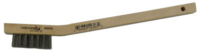 ORS Nasco Utility Brushes, Wood Block/Handle, Stainless Steel Bristles, Stapled, 30SS