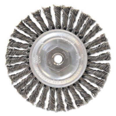 ORS Nasco Narrow Face Stringer Bead Wheel Brush, 4 D x 3/16 W, 0.02 Carbon Steel, 3/8 - 24, BW-845