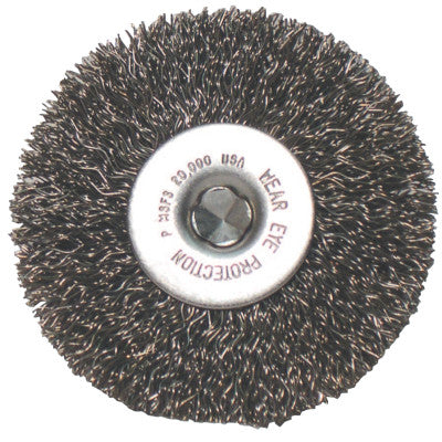 ORS Nasco Crimped Wheel Brush, 3 in D, .008 in Carbon Steel Wire, CFX-3