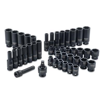 DeWalt® 42 Piece Combination Impact Socket Set, 3/8 in Drive, 6 Point, Inch/Metric, DWMT19248