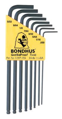 Bondhus?? Balldriver L-Wrench Key Sets, 8 per holder, Hex Ball Tip, Inch, 10932