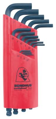 Bondhus?? Balldriver L-Wrench Key Sets, 15 per holder, Hex Ball Tip, Metric, 10995
