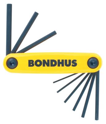 Bondhus?? GorillaGrip Fold-Ups, 9 per fold-up, Hex Tip, Inch, 0.05-3/16 in, 12591
