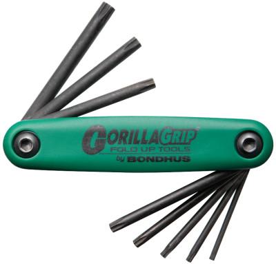 Bondhus?? GorillaGrip Fold-Ups, 8 per fold-up, Torx Tip, Torx, T9-T40, 12634