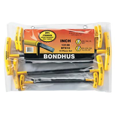 Bondhus® Balldriver T-Handle Hex Key Sets, Hex Ball Tip, Inch, 13138
