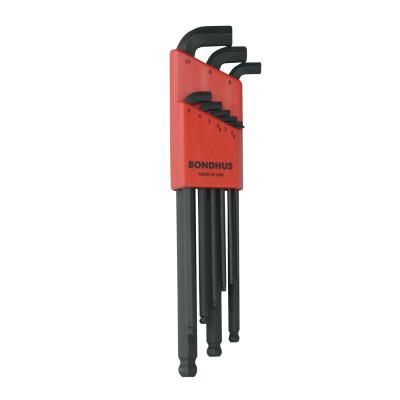 Bondhus?? Balldriver Stubby L-Wrench Key Sets, 9 per set, Hex Ball Tip, Metric, 16599