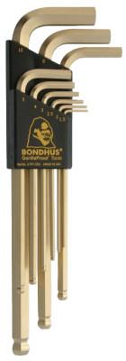 Bondhus?? GoldGuard Balldriver L-Wrench Sets, 9 per holder, Hex Ball Tip, Metric, 38099