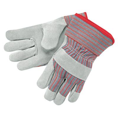 MCR Safety Industrial Standard Shoulder Split Gloves, X-Large, Leather, Red and Gray Fabric, 1200XL