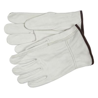 MCR Safety Industry Grade Unlined Grain Cow Leather Driver Gloves, Medium, Beige, 3203M