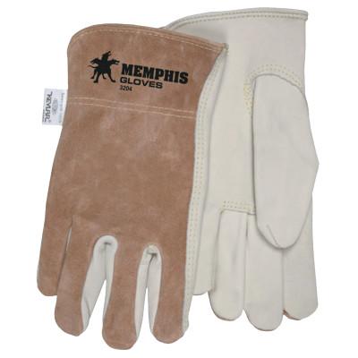 MCR Safety Unlined Driver's Gloves, Cow Grain Leather/Split Leather/Kevlar, Extra Large, 3204XL