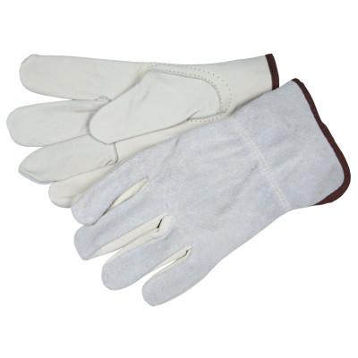 MCR Safety Drivers Gloves, Industrial Grade Cowhide, Keystone Thumb, Beige, Large, Unlined, 32056L