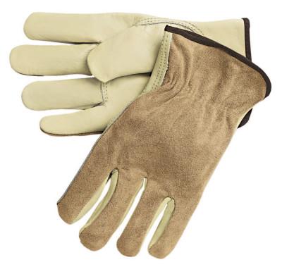 MCR Safety Premium-Grade Leather Driving Gloves, Split Back/Cowhide, Large, Keystone Thumb, 3205L