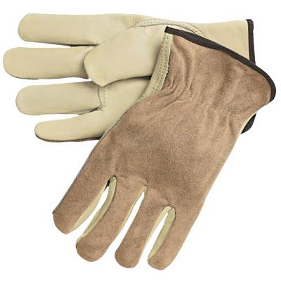 MCR Safety Drivers Gloves, Cow Grain Leather, XX-Large, Tan/Brown/Yellow, 3205XXL