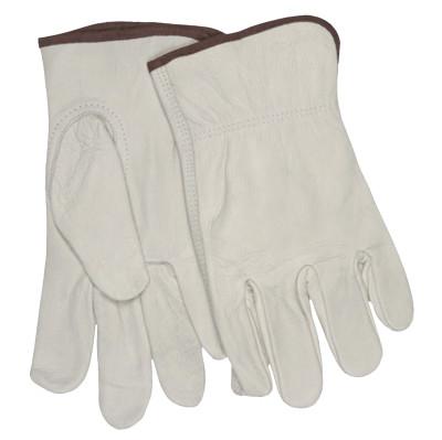 MCR Safety Drivers Gloves, Cow Grain Leather/Poly/Cotton, Extra Large, Beige/Brown, 32113XL