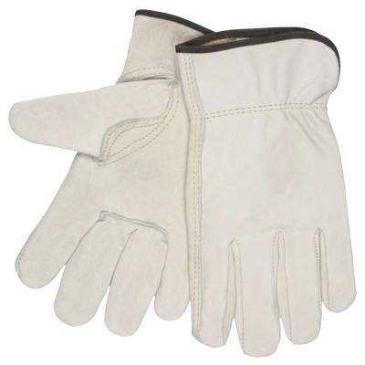 MCR Safety Drivers Gloves, Cow Grain Leather/Poly/Cotton, 3X-Large, Beige/Black, 3211XXXL