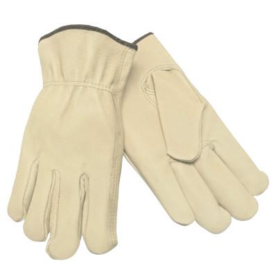 MCR Safety Pigskin Drivers Gloves, Pigskin Leather, X-Large, Beige/Blue, 3401XL